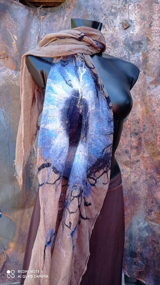 ‘The Bluest Eye’, felted artwork by Fiona Whyte