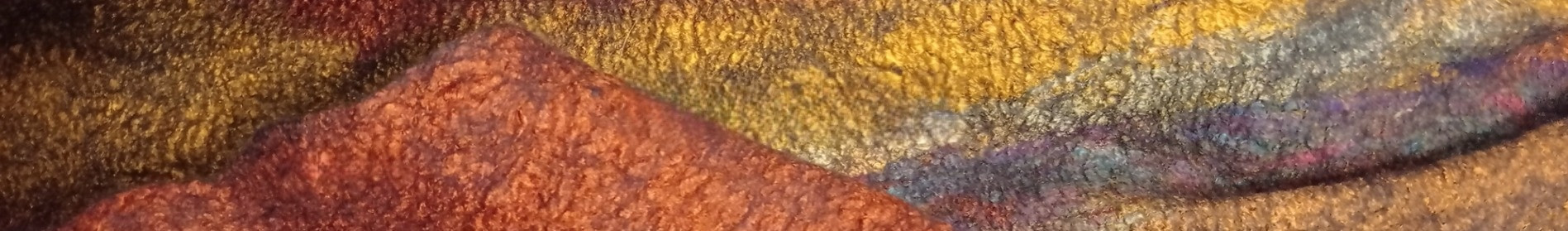 Detail of a felted fibre artwork by Fiona Whyte