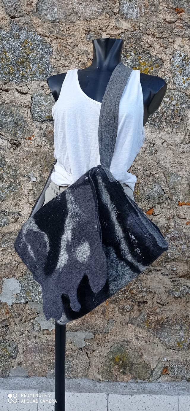Felted wool wearable artwork by Fiona Whyte