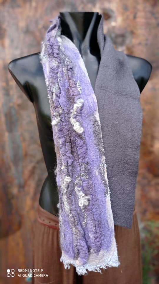 Textured fibre wearable piece by Fiona Whyte